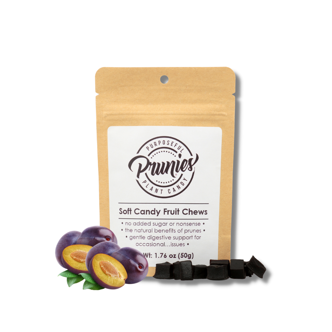 Prunies original pouch with plums and candy
